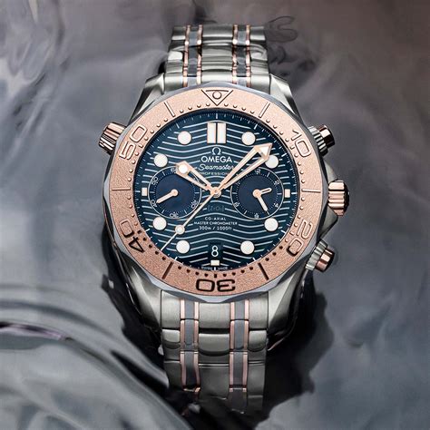 omega seamaster diver 300m chronograph sedna gold|omega sedna diver watch.